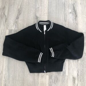 Alo Knitted Black Zip-Up Jacket